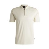 BOSS Erkek C-Polston 36 Slim Fit Merserize Pamuk Fermuarlı Polo Tişört, Beyaz, L