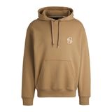 BOSS Erkek C-Sullivan 23 Çift B Monogramlı Büyük Boy Pamuklu Kapüşonlu Sweatshirt, Bej282, S