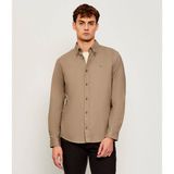 Boss Erkek Dar Kalıp %100 Pamuklu Uzun Kollu Kahverengi Gömlek 50550583-245 - 2XL