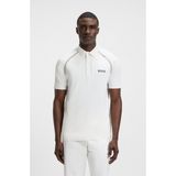 Boss Erkek Dar Kalıp Marka Imza Çizgili Beyaz Polo Yaka T-Shirt 50543333-100