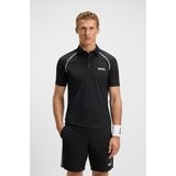 Boss Erkek Dar Kalıp Marka Imza Çizgili Siyah Polo Yaka T-Shirt 50543333-001 - 2XL