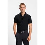 Boss Erkek Dar Kesim Nem Emici Esnek Pamuklu Kısa Kollu Siyah Polo Yaka T-Shirt 50555698-001 - XL