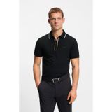 BOSS Erkek Dar Kesim Nem Emici Esnek Pamuklu Kısa Kollu Siyah Polo Yaka T-Shirt