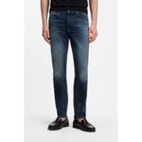 BOSS Erkek Dar Kesim Normal Bel Pamuk Karışımlı Denim Lacivert Jeans