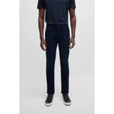 BOSS Erkek Denim Düğme Kapamalı Slim Fit Dar Paça Lacivert Jeans