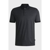 Boss Erkek Desenli Polo Yaka Marka Logolu Kısa Kol Siyah-Gri Polo Yaka T-Shirt 50518877-002