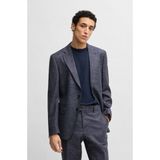Boss Erkek Desenli Slim Fit Esnek Kumaş Lacivert Ceket 50539804-404 - 54