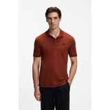 Boss Erkek Düğme Kapama Kısa Kol Düz Regular Fit Kahverengi Polo Yaka T-Shirt 50575003-214 - 2XL