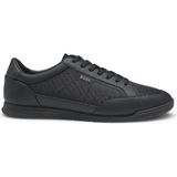 BOSS Erkek Düz Taban Deri Rahat Yuvarlak Burun Bağlamalı Siyah Sneaker 50552890-005