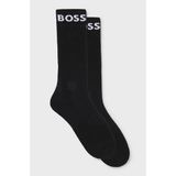 Boss Erkek Esnek Pamuklu Logo Imzalı 2'li Siyah Çorap 50469747-001 - 40 - 46