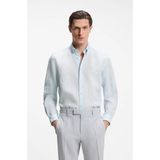 Boss Erkek Gömlek Yaka Düğme Kapama Uzun Kol Slim Fit Açık Mavi Gömlek 50567009-499 - XL