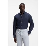 Boss Erkek Gömlek Yaka Düğme Kapama Uzun Kol Slim Fit Lacivert Gömlek 50567009-404 - 2XL