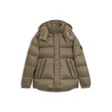BOSS Erkek H-Corbinian5 su geçirmez ceket, jakarlı monogramlı, Braun245, 54