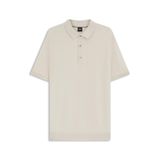 BOSS Erkek H-Iannotti Regular Fit örgü polo tişört, pamuk karışımı, Beyaz 131, XXL