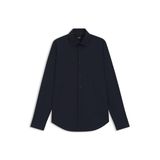 BOSS Erkek H-JOE-C1-214 Regular-Fit gömlek, elastik pamuk poplin, kolay ütülenen finiş, Koyu mavi404, 40