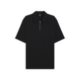 BOSS Erkek H-Paras 57 Pike Dokuma Polo Gömlek Fermuarlı Yaka, Black001, S