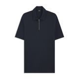 BOSS Erkek H-Paras 57 Pike Dokuma Polo Gömlek Fermuarlı Yaka, Koyu Mavi404, S