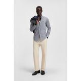 BOSS Erkek H-ROAN-BD-E-C1-253 Slim-Fit gömlek, çizgili pamuk karışımı, Koyu mavi404, S