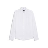 BOSS Erkek H-ROAN-BD-E-C1-253 Slim-Fit keten gömlek, Beyaz 100, XXL
