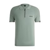 BOSS Erkek K Perform-Max Active Slim-Fit örgü polo tişört, nemi dışarı atan özelliklere sahip, Yeşil 357, XL