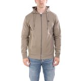 BOSS Erkek Kapüşonlu, Fermuar Kapamalı, Cepli Uzun Kol Bej Sweatshirt, 2XL Beden