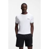 Boss Erkek Kısa Kol Bisiklet Yaka Kısa Boy Pamuklu Beyaz T-Shirt 50559207-100