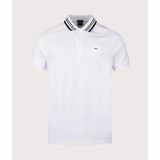 Boss Erkek Kısa Kollu Normal Kalıp Göğüste Logo Kabartmalı Pamuklu Beyaz Polo Yaka T-Shirt 50538176-100 - 2XL