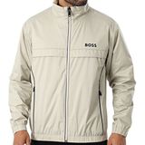 Boss Erkek Kontrast Şerit ve Logolu Normal Kesim Dik Yakalı Bej Ceket 50551069-272 - XL