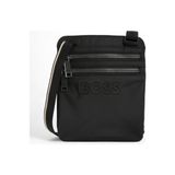 Boss Erkek Logo Kabartmalı Fermuar Bölmeli Uzun Askılı Siyah Omuz Çantası 50567761-001