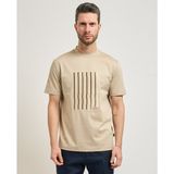 Boss Erkek Logolu Bisiklet Yaka Kısa Kol Standart Bej T-Shirt 50560466-286