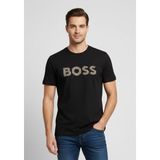 Boss Erkek Logolu Bisiklet Yaka Kısa Kol Standart Siyah T-Shirt 50560466-002