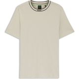 Boss Erkek Logolu Yuvarlak Yakalı %100 Pamuklu Kısa Kollu Bej T-Shirt 50554862-272 - 3XL
