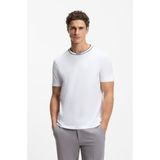 Boss Erkek Logolu Yuvarlak Yakalı %100 Pamuklu Kısa Kollu Beyaz T-Shirt 50554862-100