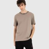 Boss Erkek Logolu Yuvarlak Yakalı %100 Pamuklu Kısa Kollu Kahverengi T-Shirt 50554862-334 - XL