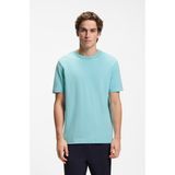 Boss Erkek Logolu Yuvarlak Yakalı %100 Pamuklu Kısa Kollu Mavi T-Shirt 50554862-483 - XL