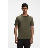 Boss Erkek Logolu Yuvarlak Yakalı %100 Pamuklu Kısa Kollu Yeşil T-Shirt 50554862-398 - 4XL