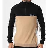 Boss Erkek Marka Logo Detaylı Regular Fit Uzun Kollu Siyah Kazak 50528740-001 - XL