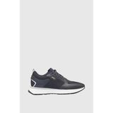 Boss Erkek Marka Logolu Bağcıklı Kaydırmaz Tabanlı Günlük Lacivert-Beyaz Sneaker 50513195-406