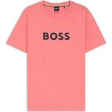 Boss Erkek Marka Logolu Regular Fit Pamuklu Kısa Kol Pembe T-Shirt 50491706-671