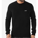 Boss Erkek Marka Logolu Uzun Kollu Slim Fit Siyah Kazak 50528739-001 - 3XL