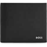 Boss Erkek Metalik Logo Detaylı Nakit Para Bölmeli Deri Siyah Cüzdan 50568378-001