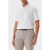 Boss Erkek Monogram Logo Kabartmalı Normal Kalıp Yumuşak Pamuklu Kısa Kollu Beyaz Polo Yaka T-Shirt 50555829-100
