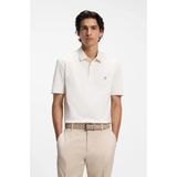 Boss Erkek Monogram Logo Kabartmalı Normal Kalıp Yumuşak Pamuklu Kısa Kollu Ekru Polo Yaka T-Shirt 50555829-118 - 2XL