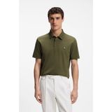 Boss Erkek Monogram Logo Kabartmalı Normal Kalıp Yumuşak Pamuklu Kısa Kollu Haki Polo Yaka T-Shirt 50555829-347 - 3XL