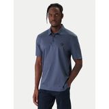 Boss Erkek Monogram Logo Kabartmalı Normal Kalıp Yumuşak Pamuklu Kısa Kollu Mavi Polo Yaka T-Shirt 50555829-468