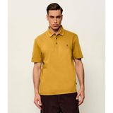 Boss Erkek Monogram Logo Kabartmalı Normal Kalıp Yumuşak Pamuklu Kısa Kollu Sarı Polo Yaka T-Shirt 50555829-714 - Sarı1 - 3XL