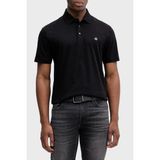 Boss Erkek Monogram Logo Kabartmalı Normal Kalıp Yumuşak Pamuklu Kısa Kollu Siyah Polo Yaka T-Shirt 50555829-001 - 2XL