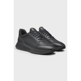 BOSS Erkek Monogram Logolu Nefes Alabilen Tasarımlı Siyah Sneaker