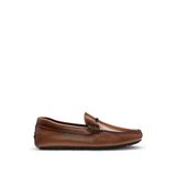 BOSS Erkek Noel Mocc Loafer deri metal logo detaylarıyla beden, Kahverengi, 40 EU