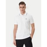 Boss Erkek Normal Kalıp %100 Pamuklu Logo Işlemeli Kısa Kollu Beyaz Polo Yaka T-Shirt 50559365-100 - 2XL